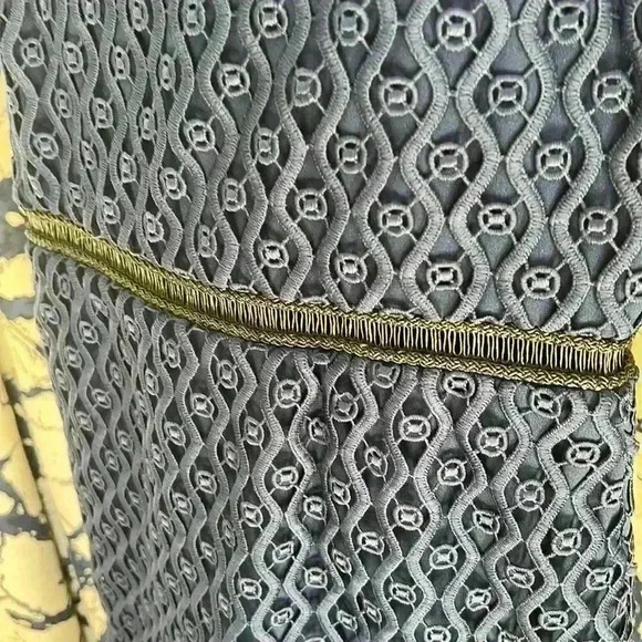 Alexis Erin Bicolor Crochet & Lace Midi Dress in Black & Navy - Picture 12 of 13